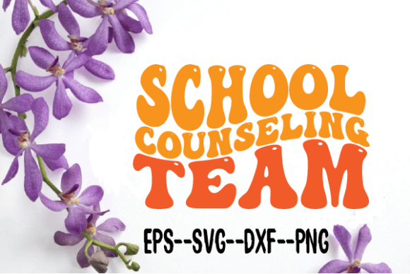 Reviewing School Counselling Team Wavy Retro SV for Embroidery